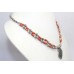 Traditional Necklace pendant 925 Sterling Silver beads red coral stone P 376